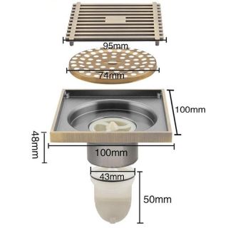Душевой трап Gappo G81004-4 бронза
